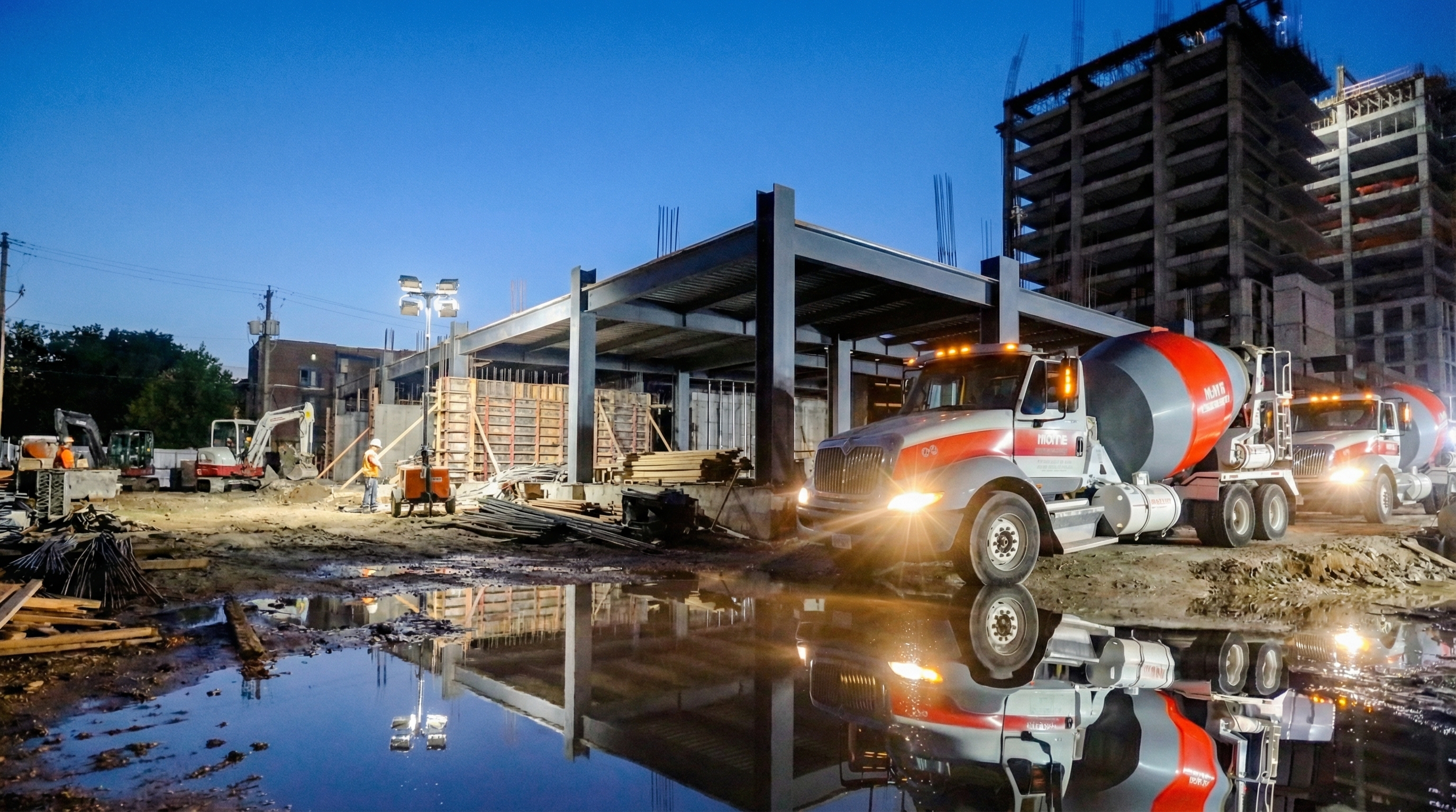 Concrete mixer trucks fleet